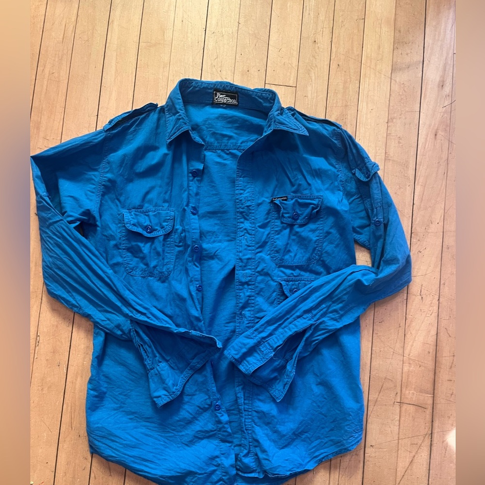 French Blue Vintage Utility Shirt
